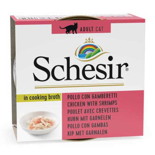 [C01064545-DIS] Schesir Cat Can Broth-Wet Food Chicken with Shrimps-(Min Order 70g - 14pcs)[Weight - 70g]