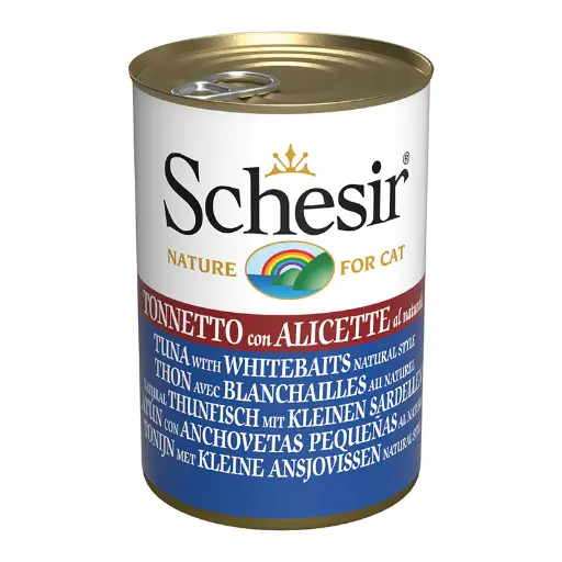 [C01064602] Schesir Cat Can-Wet Food Tuna with Whitebaits - (Min Order 140g - 24pcs)[Weight - 140g]