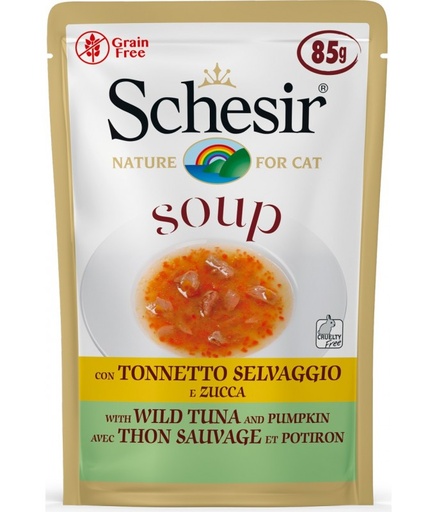 [C01064674] Schesir Cat Wet Soup-With Wild Tuna and Pumpkin[Weight - 85g] (Min Order - 20 Pcs)