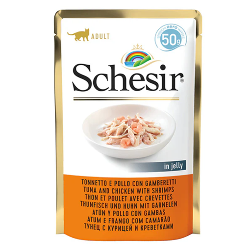 [C01064764] Schesir Cat Pouch-Wet Food Tuna with Chicken with Shrimps- (Min Order 50g - 30pcs)[Weight - 50g]