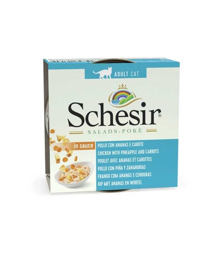 [C01071800] Schesir Salad Cat Wet Food Chicken with Pineapple and Carrots- (Min Order 85g- 14pcs)[Weight - 85g]