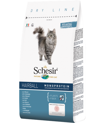 [C02044716] Schesir Cat Dry Food Hairball with Chicken[Weight - 400g]