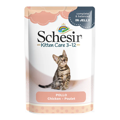 [C03070104] Schesir Kitten Care 3-12 in Jelly Chicken Pouch 85g (Min Order - 20pcs)[Weight - 85g]