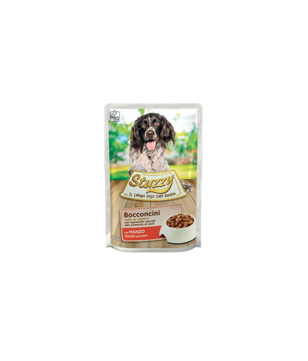 [C1033300] Stuzy Dog Chunks With Beef 100g Pouch (Min Order 100g – 24pcs)[Weight - 100g]