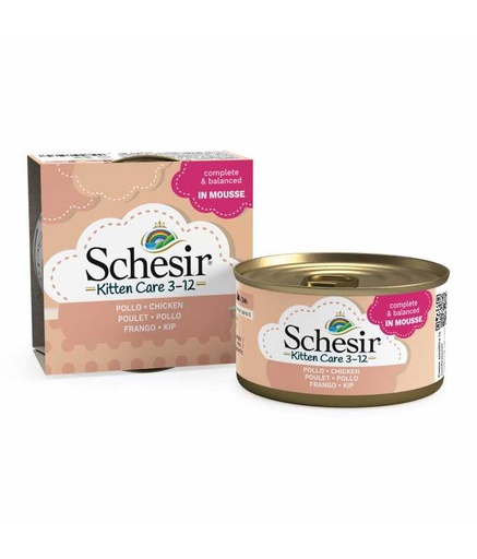 [C1072310] Schesir Kitten Can Mousse 3-12 Chicken Wet Food 85g (Min Order - 14pcs)[Weight - 85g]