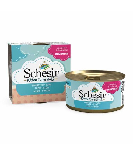 [C1072320] Schesir Kitten Can Mousse 3-12 Tuna Wet Food 85g (Min Order - 14pcs)[Weight - 85g]