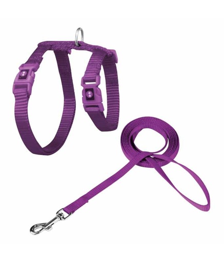 [DCAT201-1072-06] DOCO® Signature Cat Harness + Leash (DCAT201+1072)[Color - Purple, Size - XS]