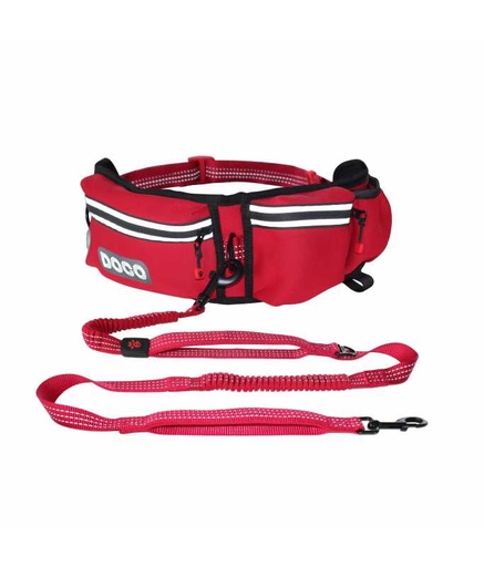 [DCJB018-03OS] DOCO® Reflective Jogging Belt W/Reflective Nylon Bungee Leash (DCJB018)[Color - Maroon]