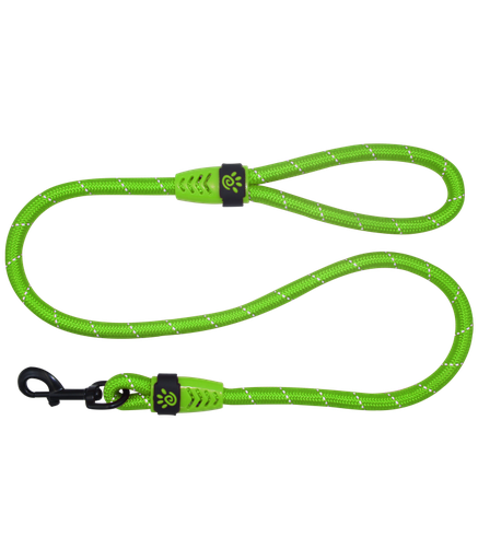 [DCROPE2048-S7L] Doco Reflective Rope Leash With Plastic Encased Handle Loop (1/2" Width) - 4ft - Large[Color - Lemon]