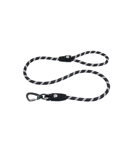 [DCROPE5060-01S] Doco 5ft Reflective Rope Leash With Click & Lock Snap (DCROPE5060)[Color - Black, Size - S]