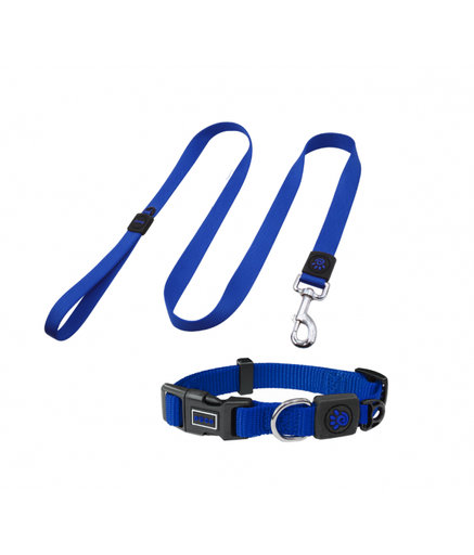 [DCSN002+1048-15M] DOCO® Signature Nylon Collar+Nylon Leash - 4ft (DCSN002+1048)[Size - M, Color - Navy Blue]