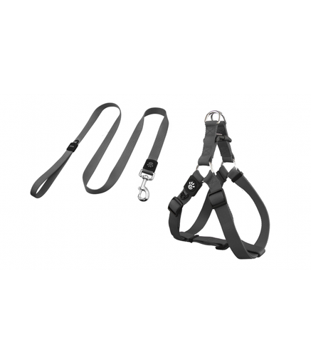 [DCSN202+1048-05L] DOCO® Signature Step-In Harness+Nylon Leash - 4ft (DCSN202+1048)[Color - Grey, Size - L]