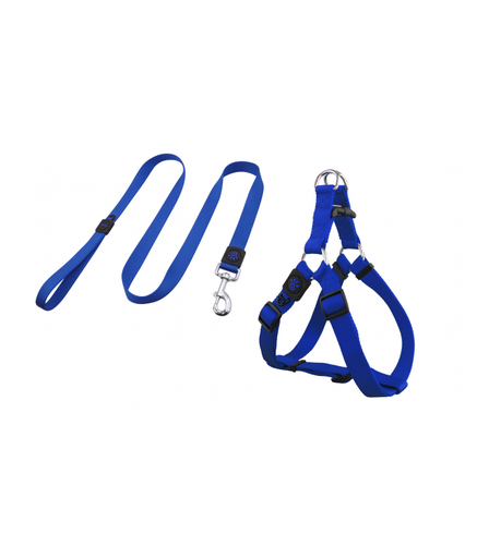 [DCSN202+1048-15M] DOCO® Signature Step-In Harness+Nylon Leash - 4ft (DCSN202+1048)[Size - M, Color - Navy Blue]