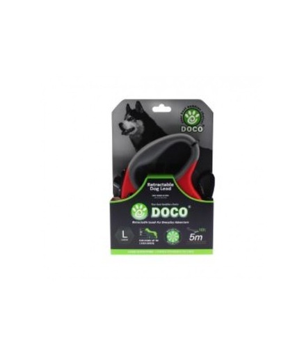 [DRL16-02L] Doco All Day Adventure Retractable Leash[Color - Red, Size - L]