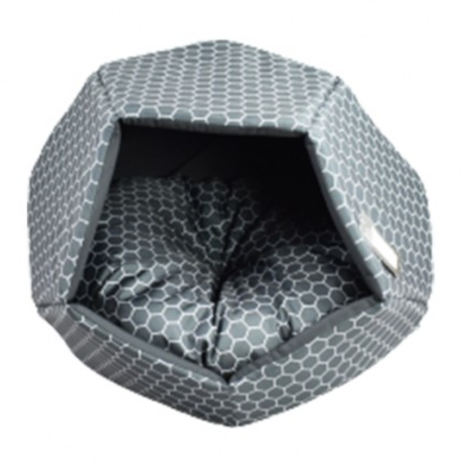 [EMDC01M-107M] Empets Cubby House With Cushion  Modern (60x60x44cm)[Dimension - 60x60x44cm, Texture - Printed Black & White]