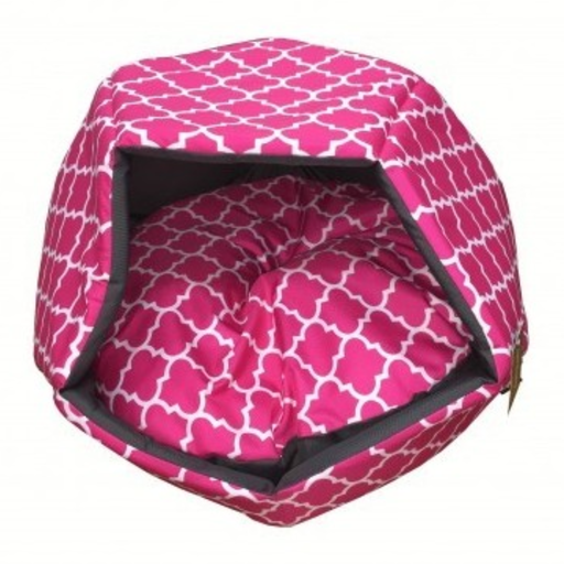 [EMDC01M-118M] Empets Cubby House With Cushion  Modern (60x60x44cm)[Dimension - 60x60x44cm, Texture - Printed Pink]