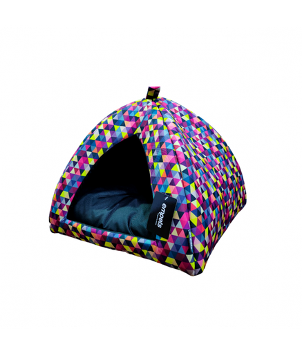 [EMI02M-103M] Empets Igloo House With Cushion Modern[Dimension - 43x43x35cm, Texture - Printed Black]