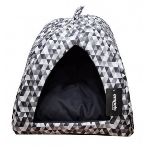 [EMI02M-105M] Empets Igloo House With Cushion Modern[Dimension - 43X43X35cm, Texture - Printed Black & White]