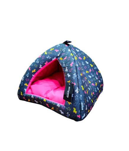 [EMI02M-115M] Empets Igloo House With Cushion Modern[Dimension - 43x43x35cm, Texture - Printed Pink]