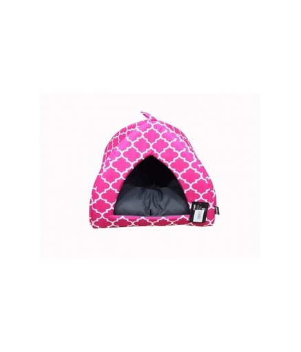 [EMI02M-118M] Empets Igloo House With Cushion Modern[Dimension - 43X43X35cm, Texture - Printed Pink]