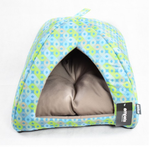 [EMI02M-129M] Empets Igloo House With Cushion Modern[Dimension - 43x43x35cm, Texture - Printed Light Green]