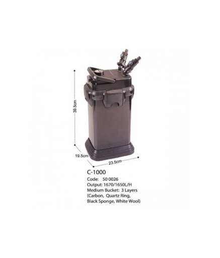 [FDC1000] KW Zone Dophin Canister Filter[Max Output - 1000L/H, Model - FDC-1000, Options - Without UV]