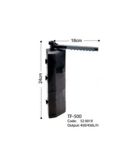 [FDTF-500] KW Zone Dophin Aquarium Triangle Internal Filter With Rainbar[Max Output - 450L/H]