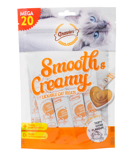 [GN11995] Gnawlers Smooth & Creamy Lickable Cat Treats (20pcsx15g) - Crab Flavour