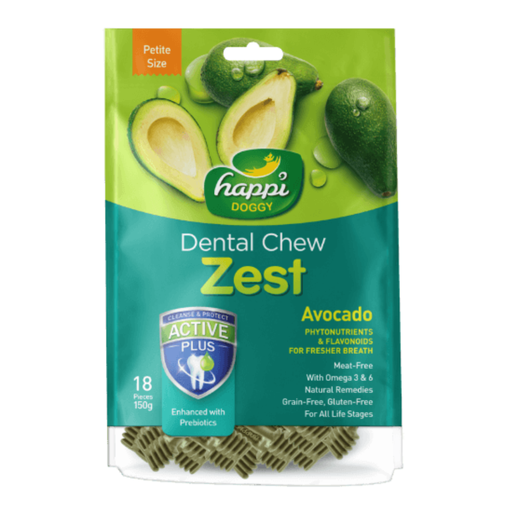 [H161] Happi Doggy Dental Chew Zest-Avocado-2.5" (18 pieces)-150g