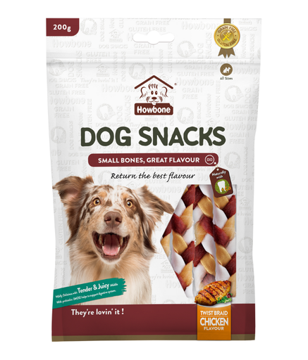 [HB10318] Howbone Dog Snack -Twist Braid 200g -  Chicken Flavour