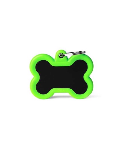 [HTA01GREENMP] MY FAMILY OSSO ALLUMINIO NERO GOMMA VERDE HUSHTAG