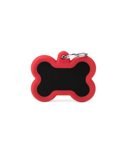 [HTA01REDMP] MY FAMILY OSSO ALLUMINIO NERO GOMMA ROSSO HUSHTAG