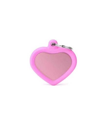 [HTA02PINK] MY FAMILY CUORE ALLUMINIO ROSA GOMMA ROSA