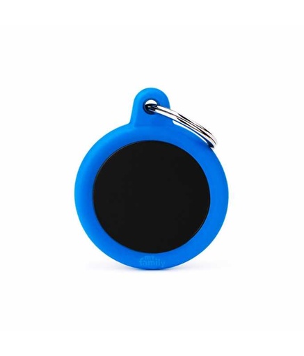 [HTA04BLUEMP] MY FAMILY CERCHIO ALLUMINIO NERO GOMMA BLU HUSHTAG
