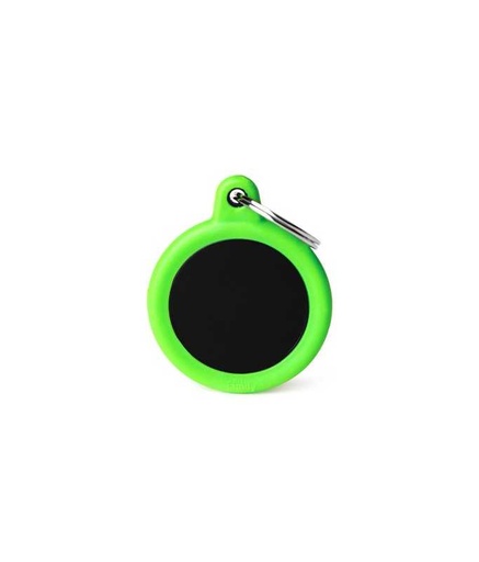 [HTA04GREENMP] MY FAMILY CERCHIO ALLUMINIO NERO GOMMA VERDE HUSHTAG