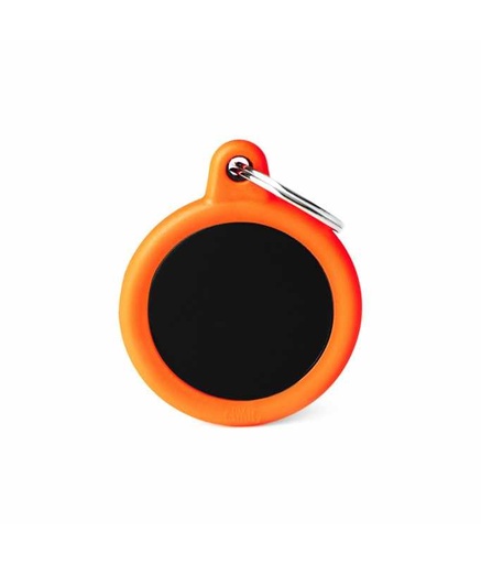 [HTA04ORANGEMP] MY FAMILY CERCHIO ALLUMINIO NERO GOMMA ARANCIO HUSHTAG