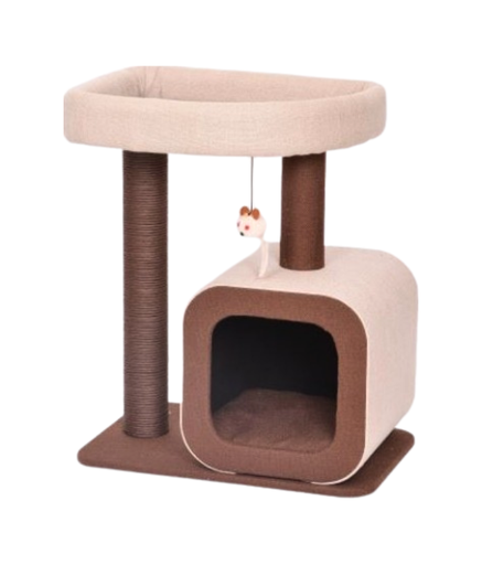 [HY18314] Catry Cat Tree Tower With Kitten Condo Paper Rope - HY18314  - 58 x 38 x 68cm