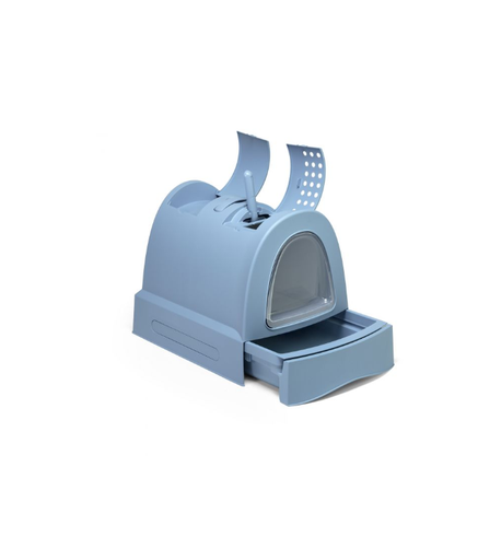 [IM83483] IMAC Zuma Litter Box For Cats - 40 x 56 x 42.5cm[Color - Blue, Dimension - 40 x 56 x 42.5cm, Size - M]