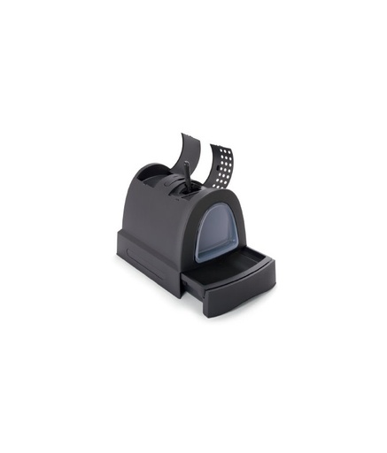 [IM83491R] IMAC Zuma Litter Box For Cats - 40 x 56 x 42.5cm[Color - Black,Size - M]