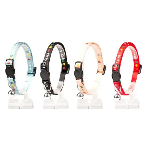 [LR11164] Duvo Cat Collar Kitty Cat Nylon Mixed Colors 20 - 30cm / 10mm[Dimension - 20-30cm x 10mm]
