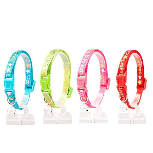 [LR11168] Duvo Cat Collar Nylon Mixed Colors 20 - 30cm / 10mm[Texture - Cool Cats]