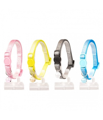 [LR11176] Duvo Cat Collar Nylon Mixed Colors 20 - 30cm / 10mm[Texture - Glitter]