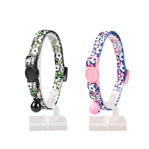 [LR11177] Duvo Cat Collar Nylon Mixed Colors 20 - 30cm / 10mm[Texture - Flowers]
