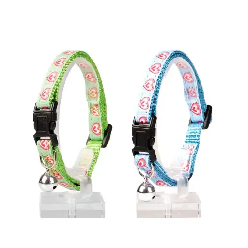 [LR11182] Duvo+ Cat Collar Nylon Mixed Colors 20 - 30cm / 10mm[Texture - Hearts]