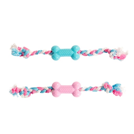[LR11428] Duvo+ Dogtoy Puppy TPR Bone With Cotton Rope 35cm