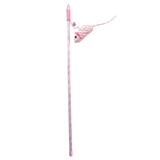 [LR12065] Duvo+ Playing Rod Catchy Paper Mouse Pink - 47X15X4cm - Box Qty -16 Pcs