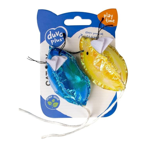 [LR12113] Duvo+ Blinky Mice Blue/Yellow 2pcs - 16.5x5x4cm