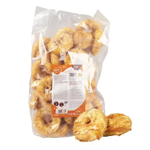 [LR12648] Duvo+ Meat! Chicken & Rawhide Bagels Small 6-8cm - 2.5kg[Weight - 2.5kg]