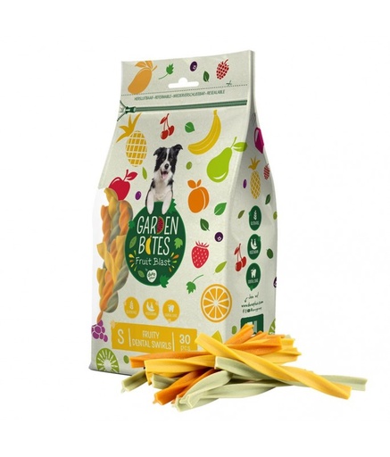 [LR12715] Duvo+ Garden Bites Fruity Dental Swirls 13cm -30Pcs - Mix Colors [234g]