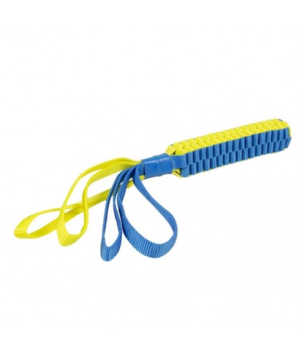 [LR12770] Duvo Supa' Nylon Tug Stick S - 30 x 30cm - Blue / Yellow[Dimension - 30 x 30cm]